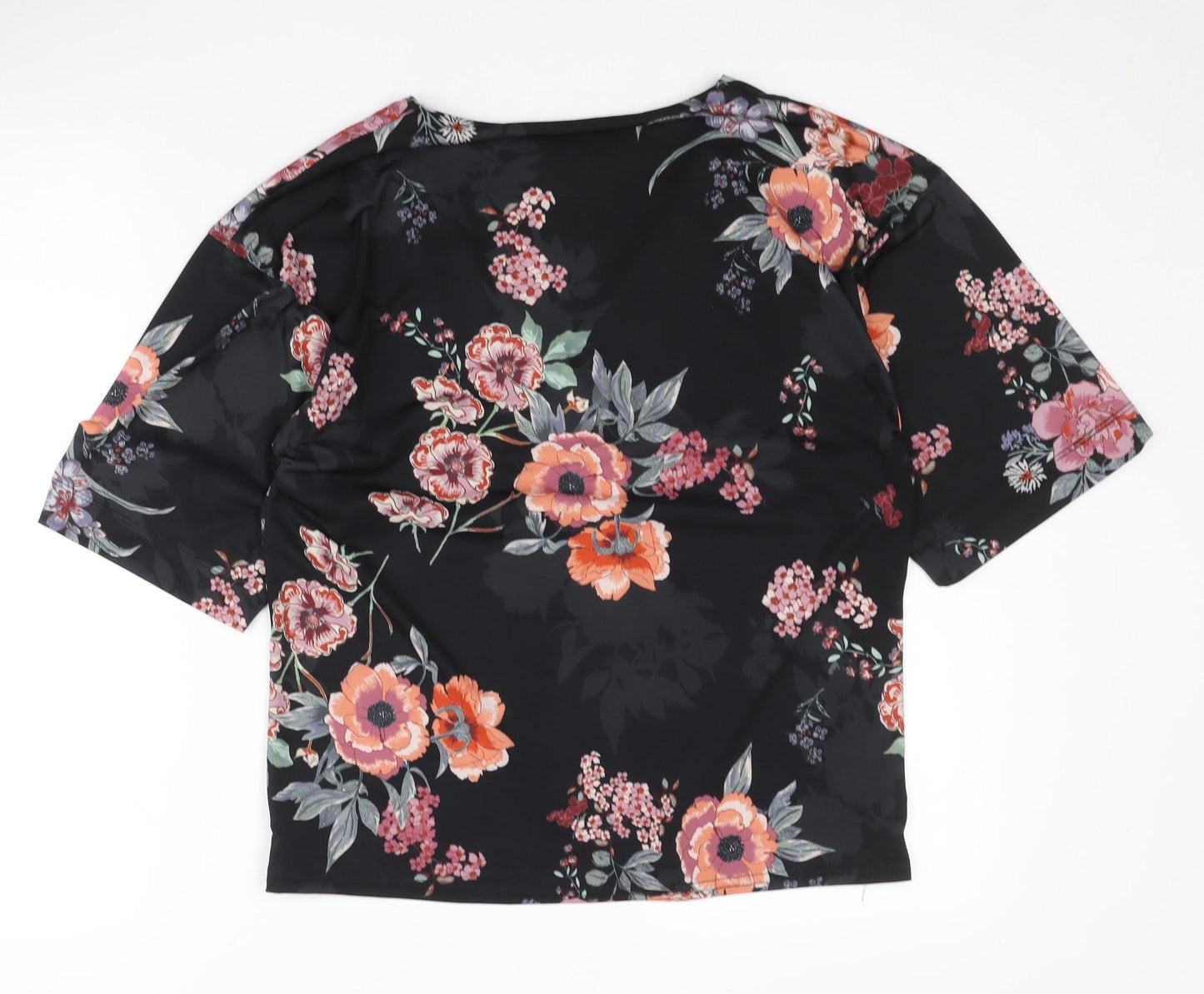Womens UK Size 10 Monsoon Black Wrap Blouse