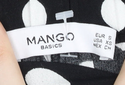 Mango Women’s Black White Polka Dot Paperbag Shorts Size 8
