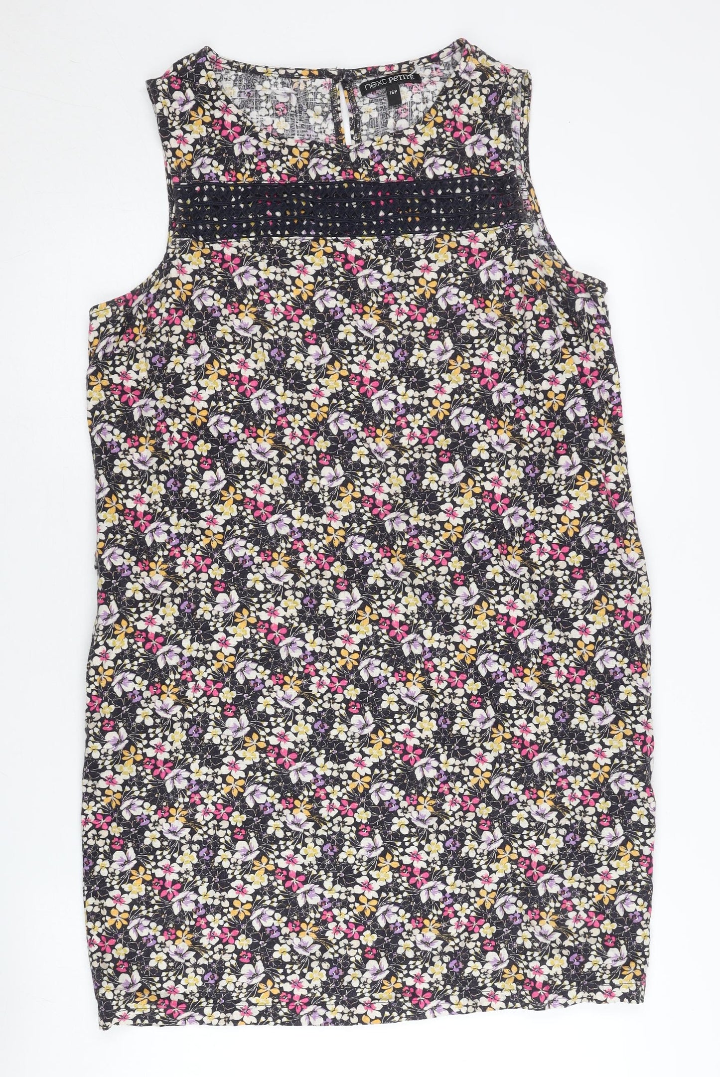 Next Petite Women’s Multicoloured Floral Shift Dress Size 16P