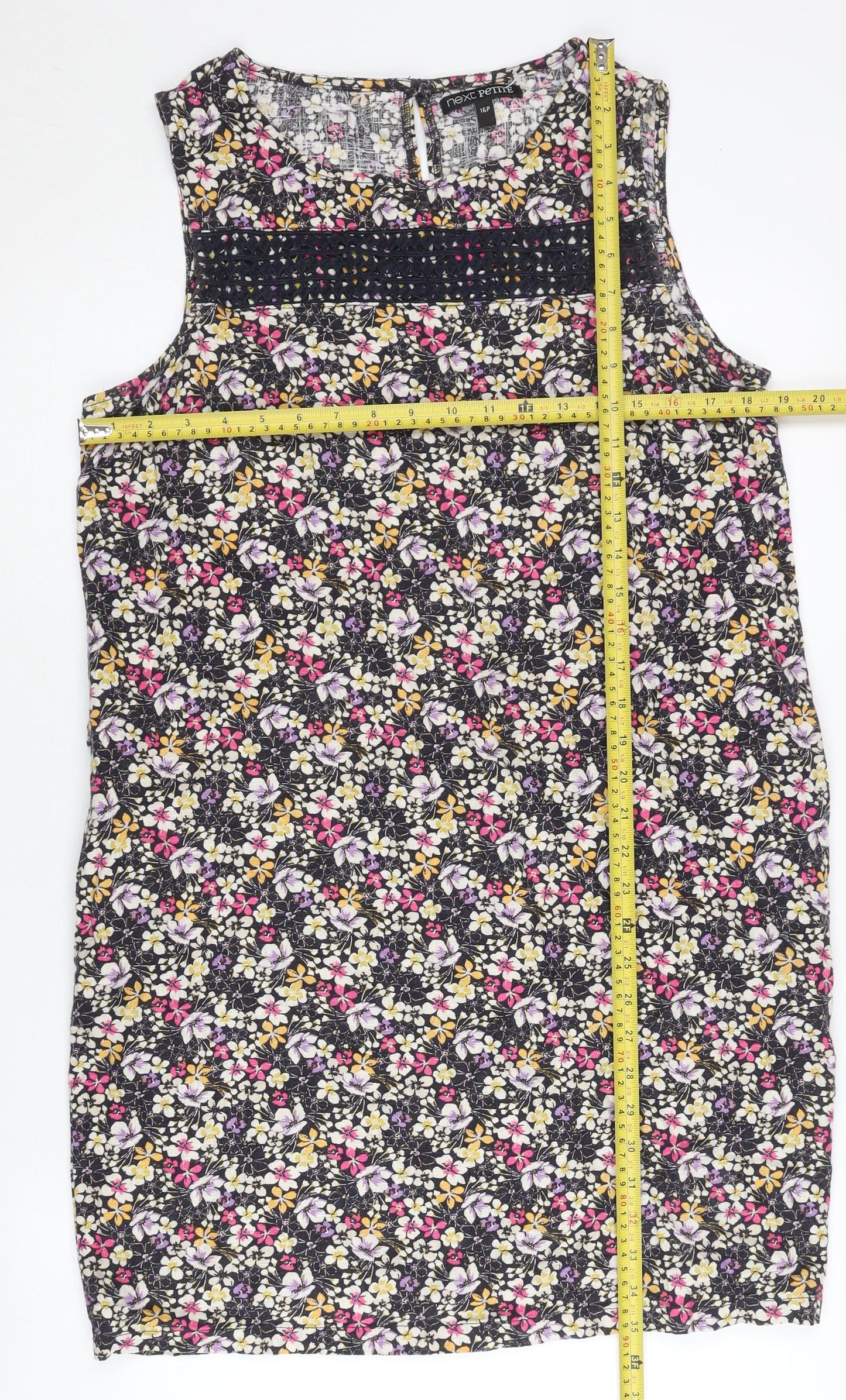 Next Petite Women’s Multicoloured Floral Shift Dress Size 16P
