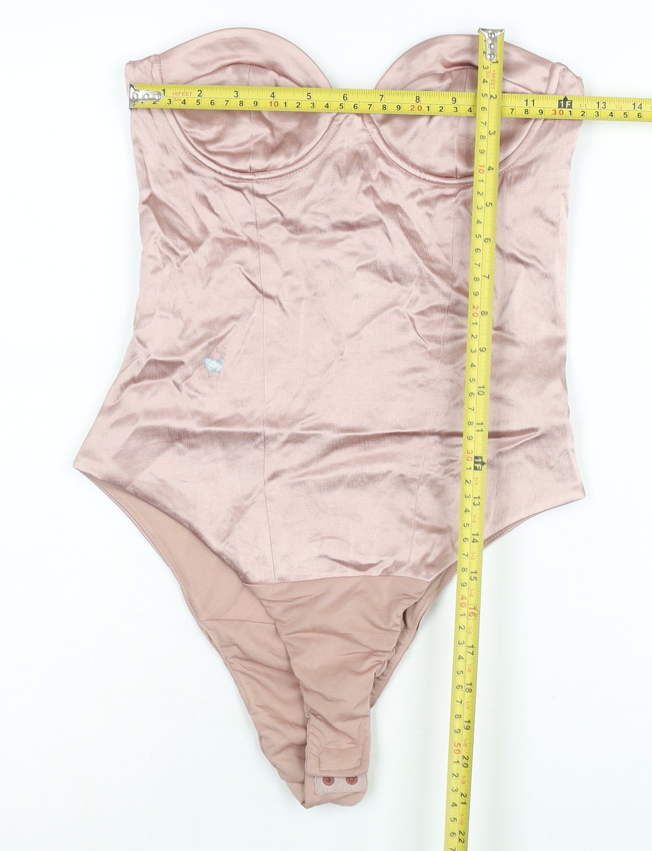 Zara Women Pink Viscose Bodysuit Size S Strapless Sweetheart Neckline