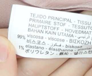 Zara Women Pink Viscose Bodysuit Size S Strapless Sweetheart Neckline