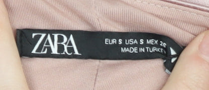 Zara Women Pink Viscose Bodysuit Size S Strapless Sweetheart Neckline