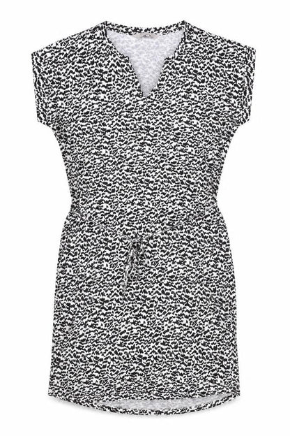 Part Two Women Black Animal Print V-Neck Shirt Dress M