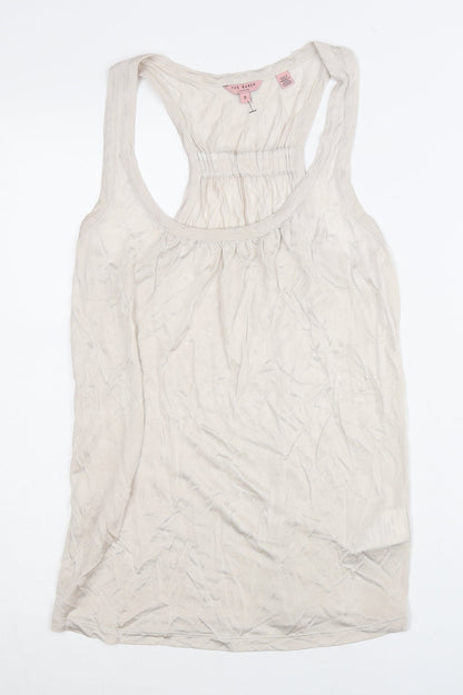 Womens UK Size 10 Ted Baker Beige Basic Tank