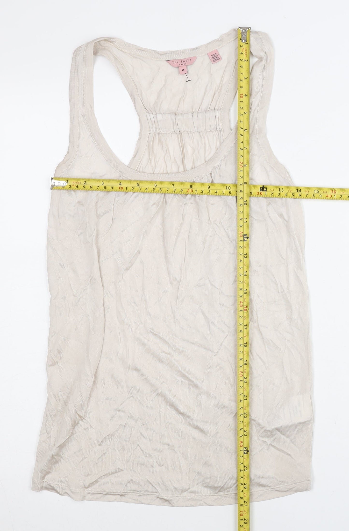 Womens UK Size 10 Ted Baker Beige Basic Tank