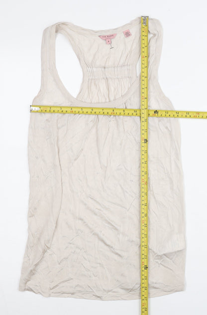 Womens UK Size 10 Ted Baker Beige Basic Tank