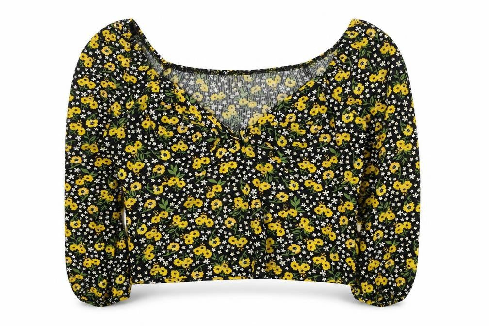 Womens UK Size 12 River Island Multicoloured Cropped Blouse