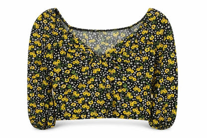 Womens UK Size 12 River Island Multicoloured Cropped Blouse