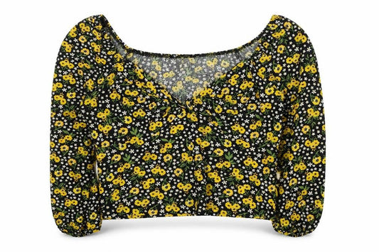 Womens UK Size 12 River Island Multicoloured Cropped Blouse