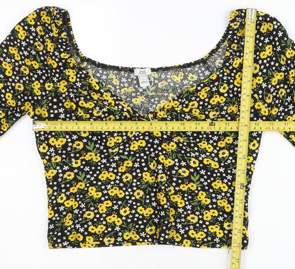 Womens UK Size 12 River Island Multicoloured Cropped Blouse