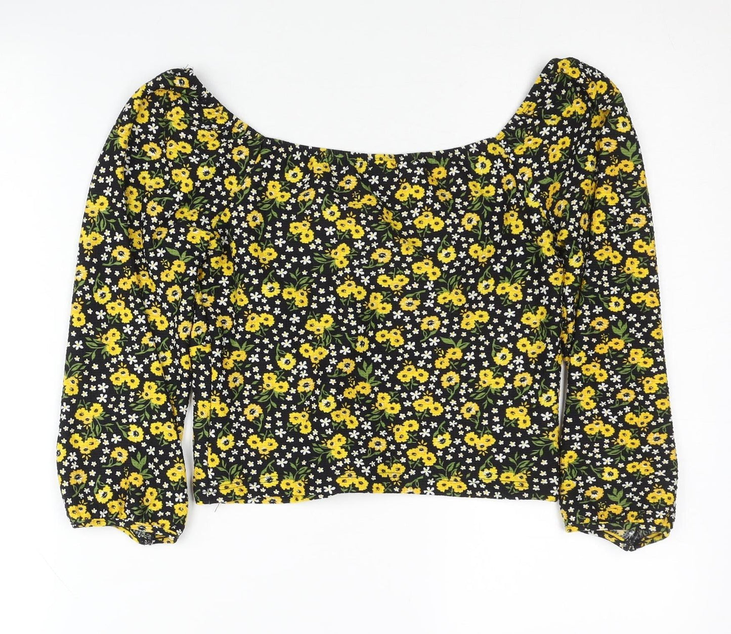 Womens UK Size 12 River Island Multicoloured Cropped Blouse