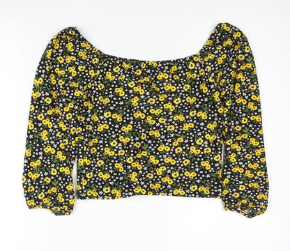 Womens UK Size 12 River Island Multicoloured Cropped Blouse