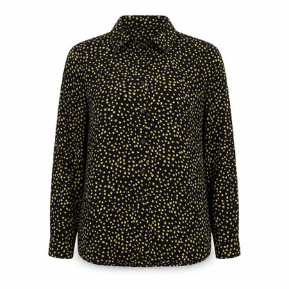New Look Womens Black Polka Dot Button-Up Shirt Size 14