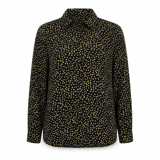 New Look Womens Black Polka Dot Button-Up Shirt Size 14