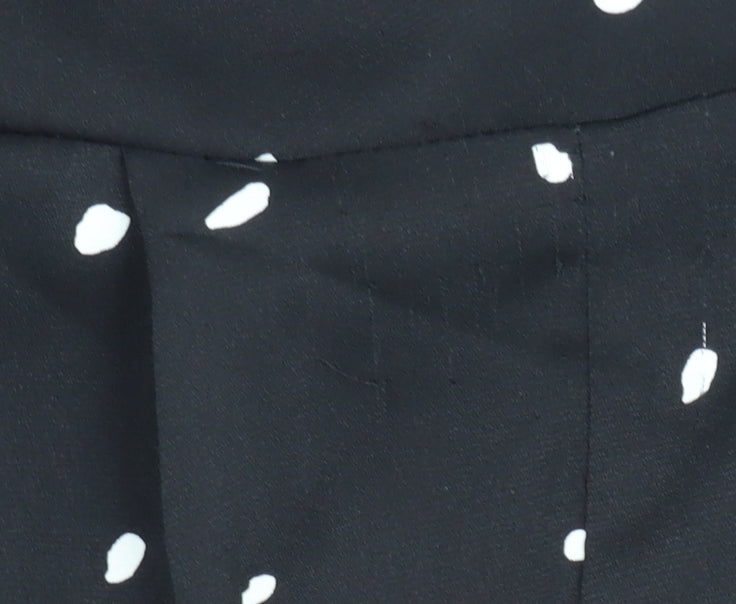 AX Paris Women’s Black Polka Dot Wide Leg V-Neck Jumpsuit Size 12