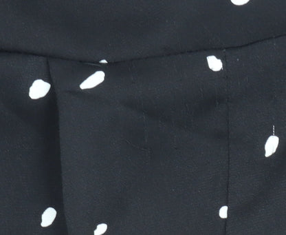 AX Paris Women’s Black Polka Dot Wide Leg V-Neck Jumpsuit Size 12