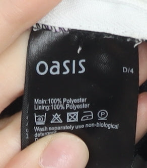 Oasis Womens Black Floral Culotte Shorts Size 8 Pleated Summer