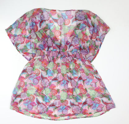Ocean Club Women’s Multicoloured Floral Kaftan Dress Size 18 Summer Beachwear
