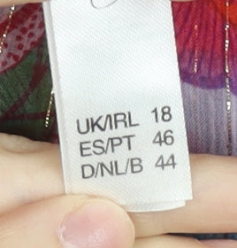 Ocean Club Women’s Multicoloured Floral Kaftan Dress Size 18 Summer Beachwear