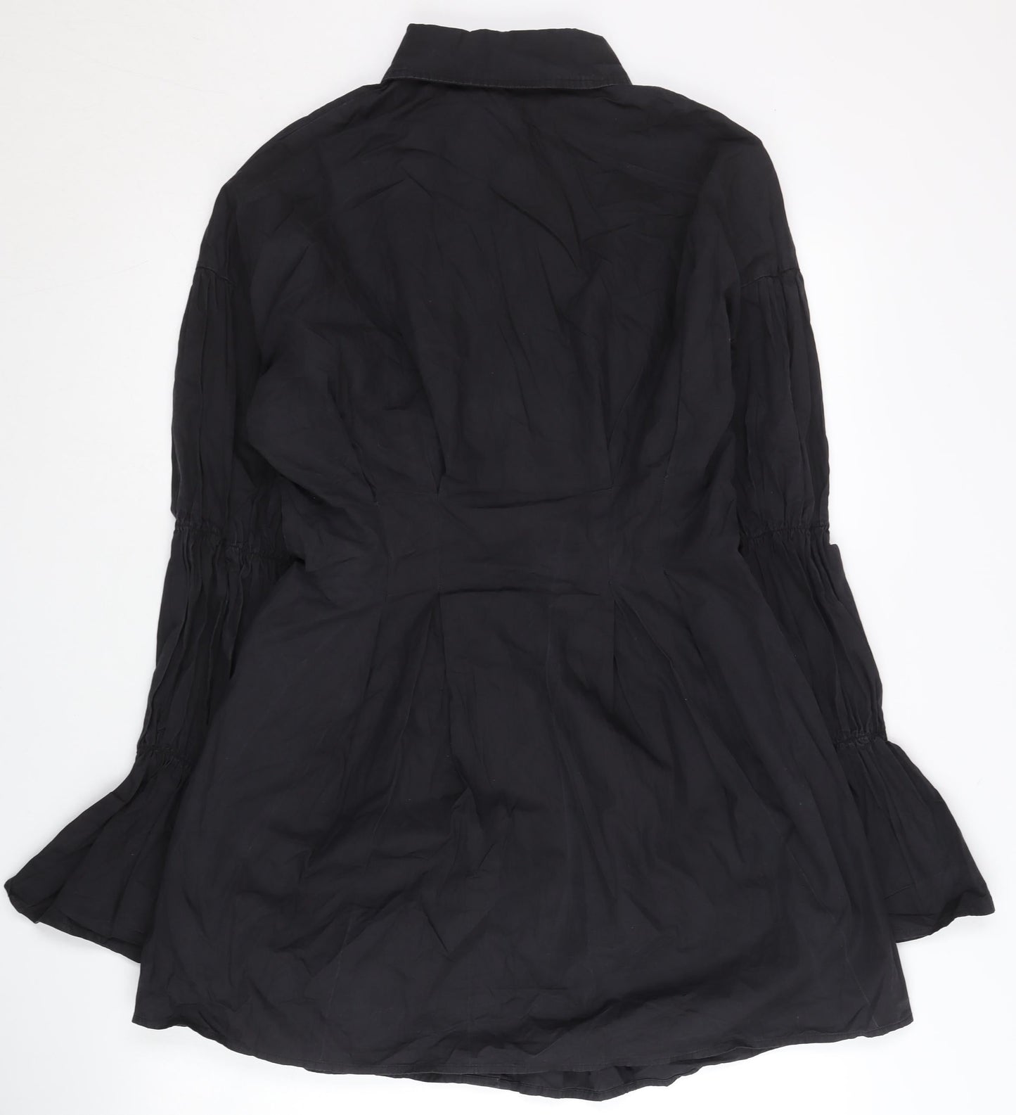 Missguided Women’s Black UK 6 Shirt Dress Long Sleeve Cotton