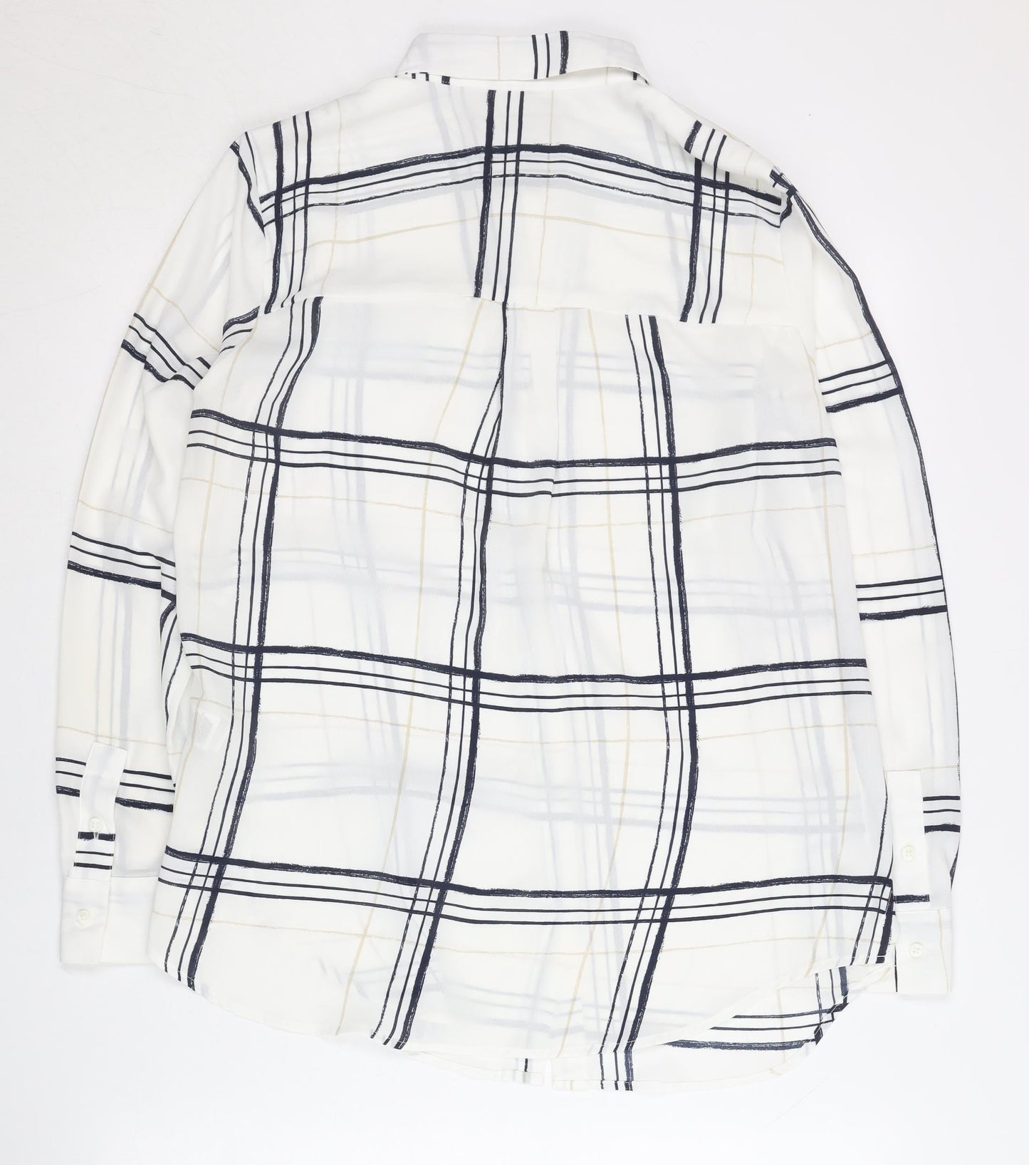 Womens UK Size 10 Marks and Spencer White Basic Button-Up