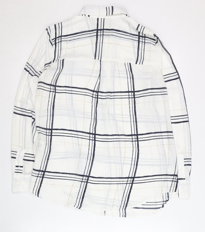 Womens UK Size 10 Marks and Spencer White Basic Button-Up