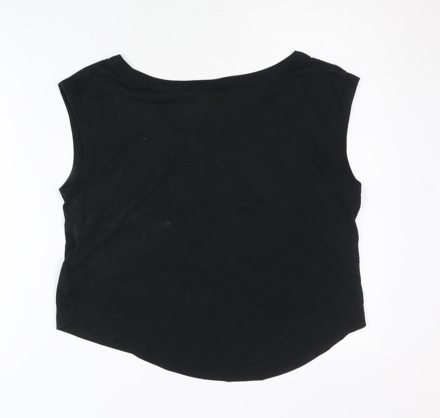 Nike Womens Black Medium Cropped Tank Top Sleeveless Gym Training