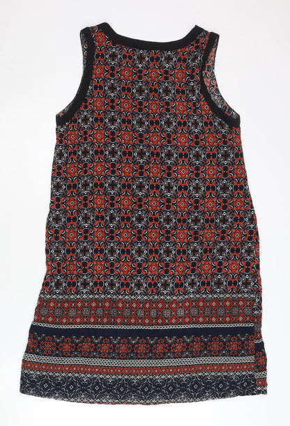 Apricot Womens Multicoloured Geometric Shift Dress UK 12 Sleeveless V-Neck