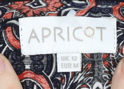 Apricot Womens Multicoloured Geometric Shift Dress UK 12 Sleeveless V-Neck