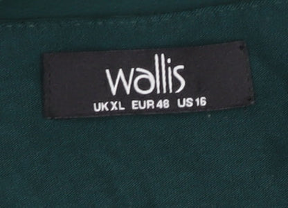 Womens UK Size XL Wallis Green Tunic Blouse