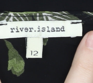 Womens UK Size 12 River Island Multicoloured Tunic Blouse