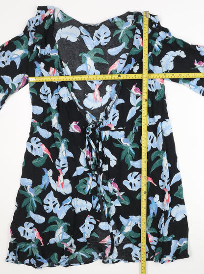 Womens UK Size 10 Monki Multicoloured Wrap Jumper