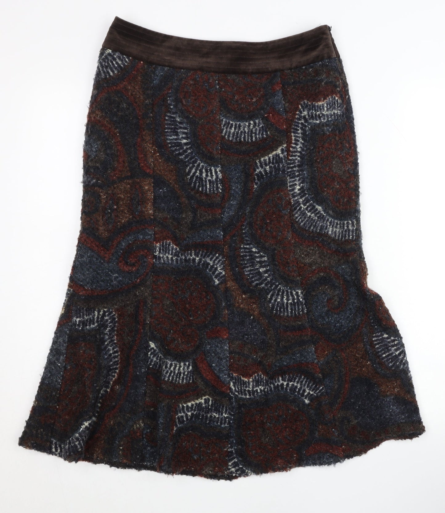 Principles Women’s Multicoloured Paisley Wool A-Line Skirt Size 10