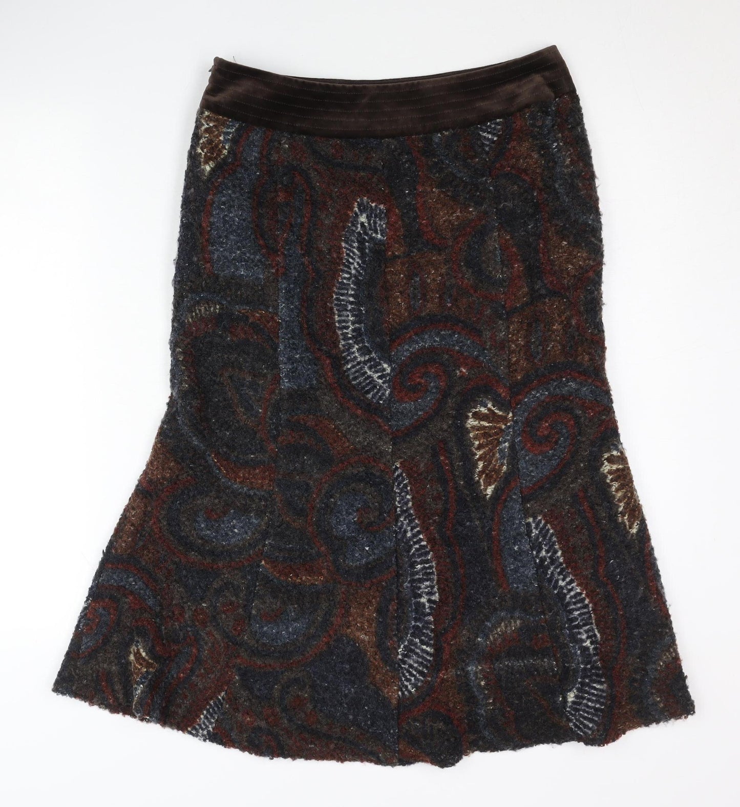 Principles Women’s Multicoloured Paisley Wool A-Line Skirt Size 10