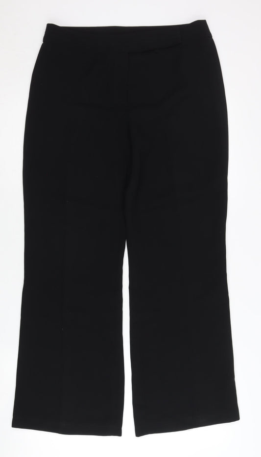 Womens UK Size 12 Principles Regular Fit Dress Pants Black Trousers