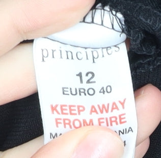 Womens UK Size 12 Principles Regular Fit Dress Pants Black Trousers