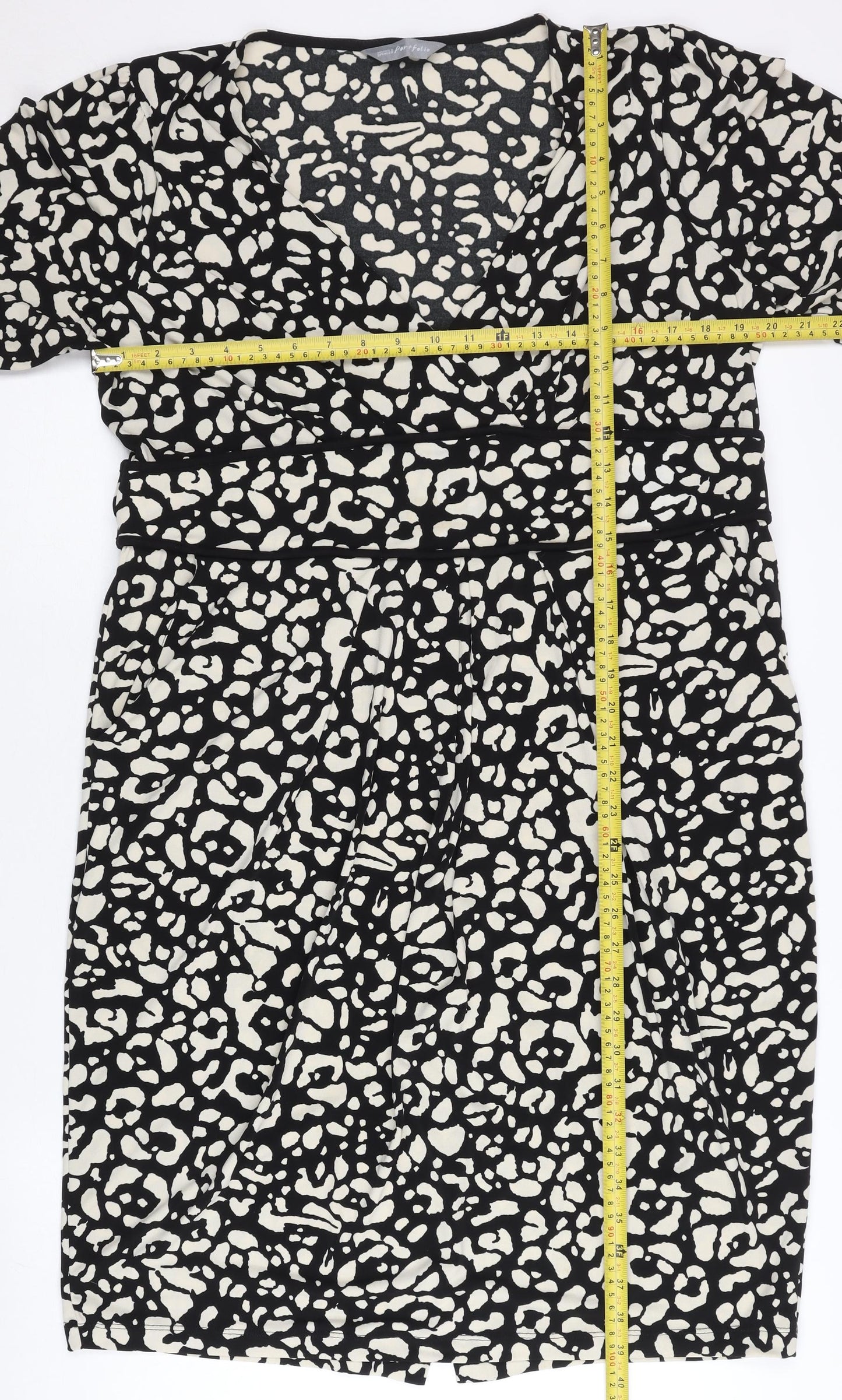 Marks and Spencer Women’s Black Animal Print Sheath Dress Size 18