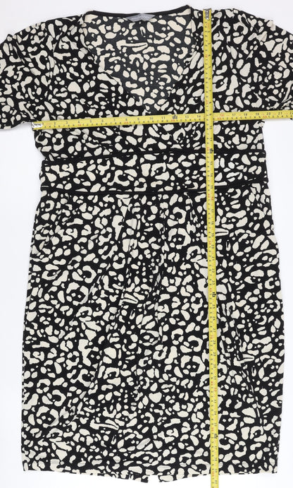 Marks and Spencer Women’s Black Animal Print Sheath Dress Size 18