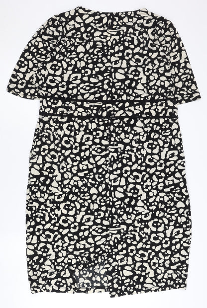 Marks and Spencer Women’s Black Animal Print Sheath Dress Size 18