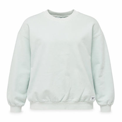 Reebok Womens Sweatshirt Mint Green L Cotton Pullover Crew Neck