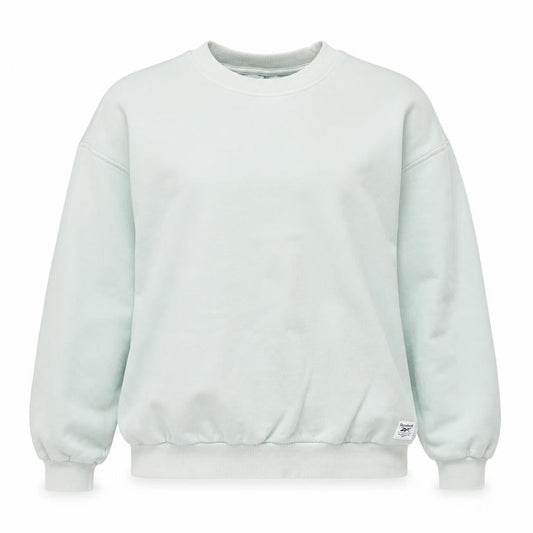 Reebok Womens Sweatshirt Mint Green L Cotton Pullover Crew Neck