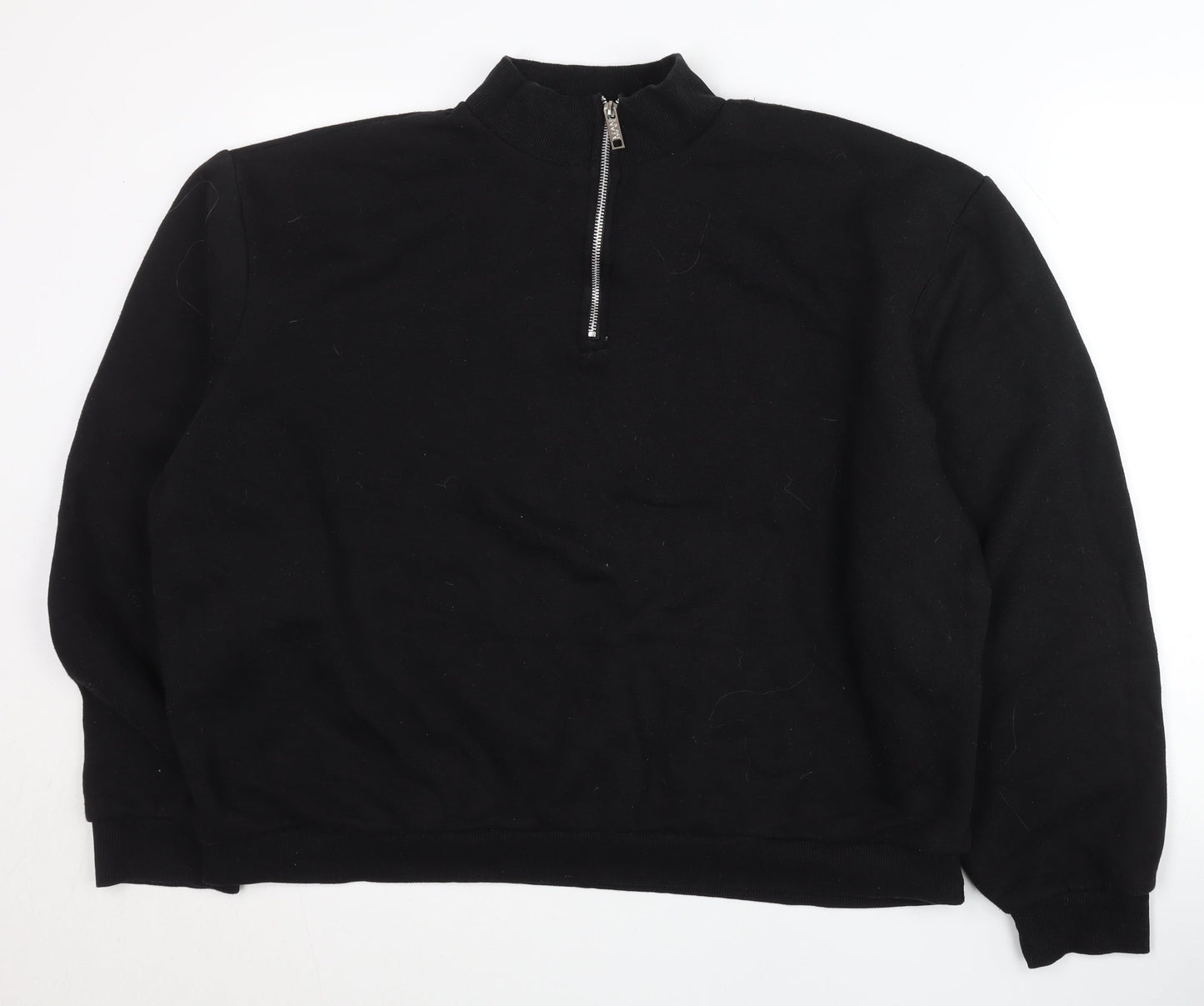 Mens UK Size L boohooMAN Black Henley Sweatshirt