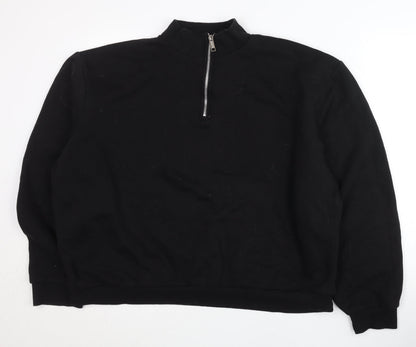 Mens UK Size L boohooMAN Black Henley Sweatshirt