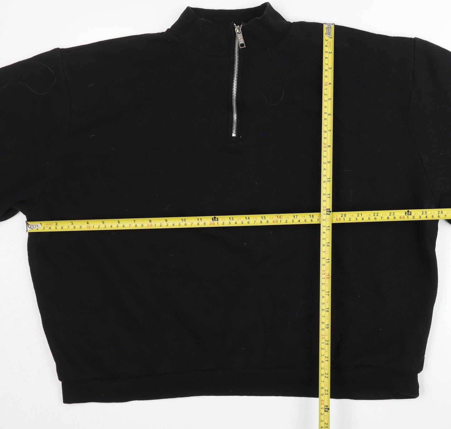 Mens UK Size L boohooMAN Black Henley Sweatshirt