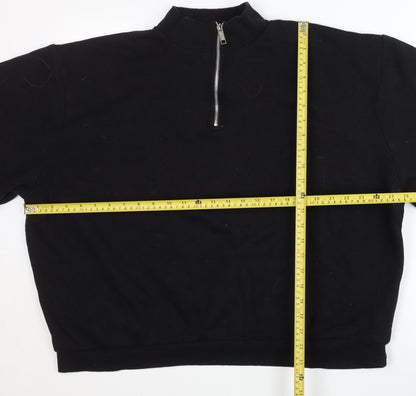 Mens UK Size L boohooMAN Black Henley Sweatshirt