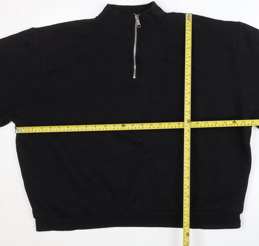 Mens UK Size L boohooMAN Black Henley Sweatshirt