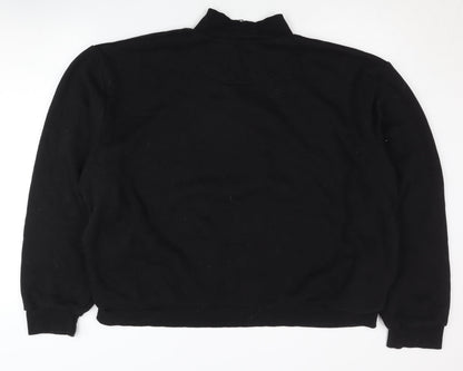 Mens UK Size L boohooMAN Black Henley Sweatshirt