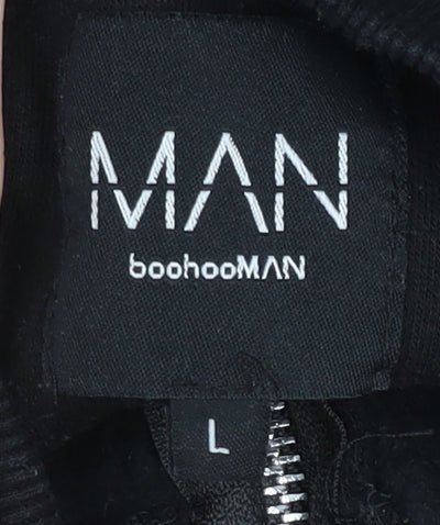 Mens UK Size L boohooMAN Black Henley Sweatshirt