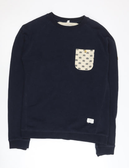 Weekend Offender Men’s Blue Small Cotton Crew Neck Sweatshirt